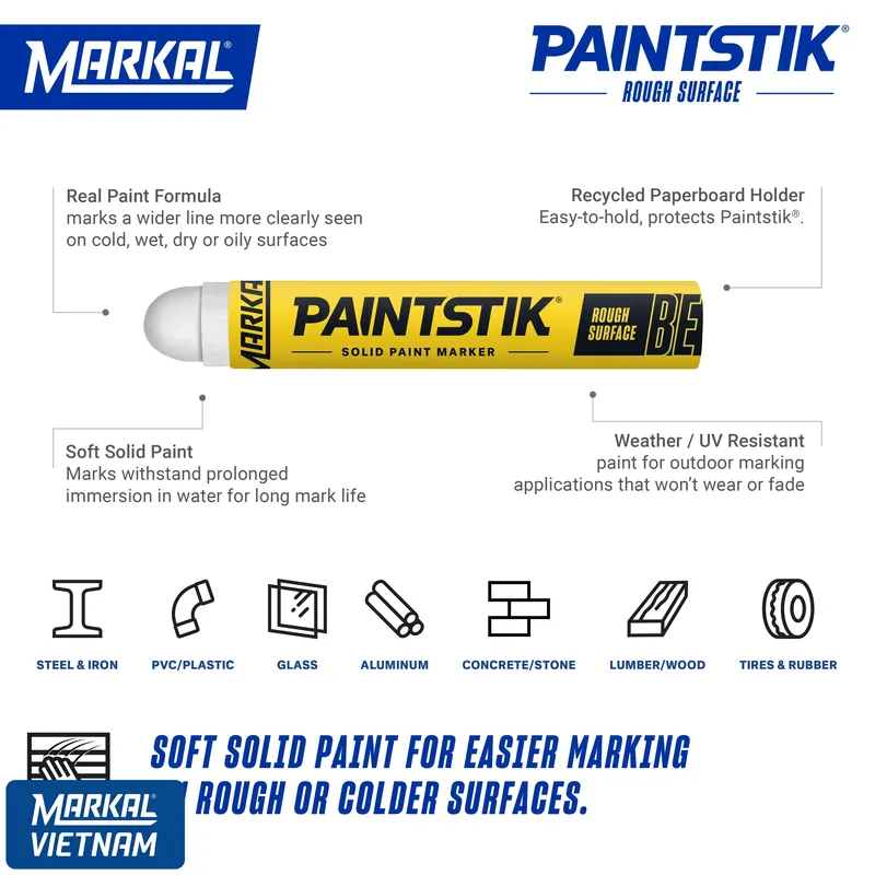 Paintstik Rough Surface Markal viết trên bê tông gạch đá nhám