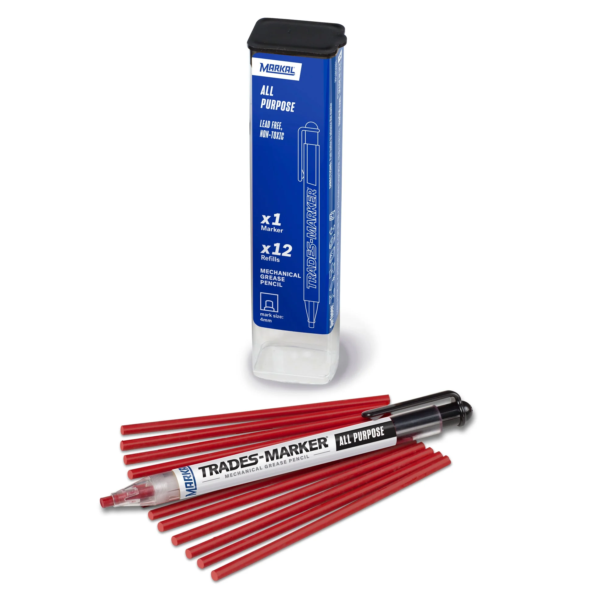 TRADES-MARKER Mechanical Grease Pencil Bút đánh dấu cơ khí - Màu Đỏ mã 096132 - Markal chính hãng