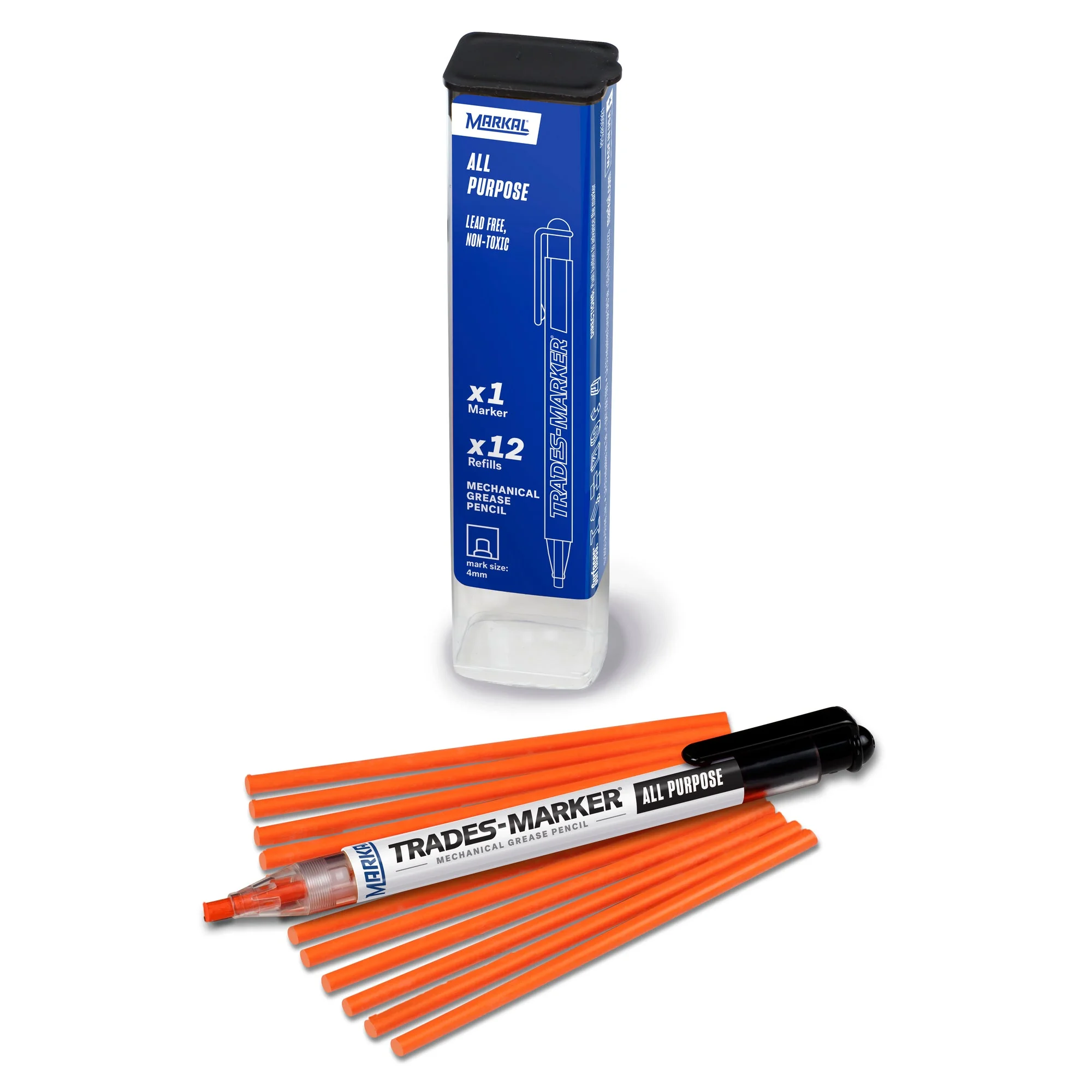 TRADES-MARKER Mechanical Grease Pencil Bút đánh dấu cơ khí - Màu Cam mã 096137 - Markal chính hãng
