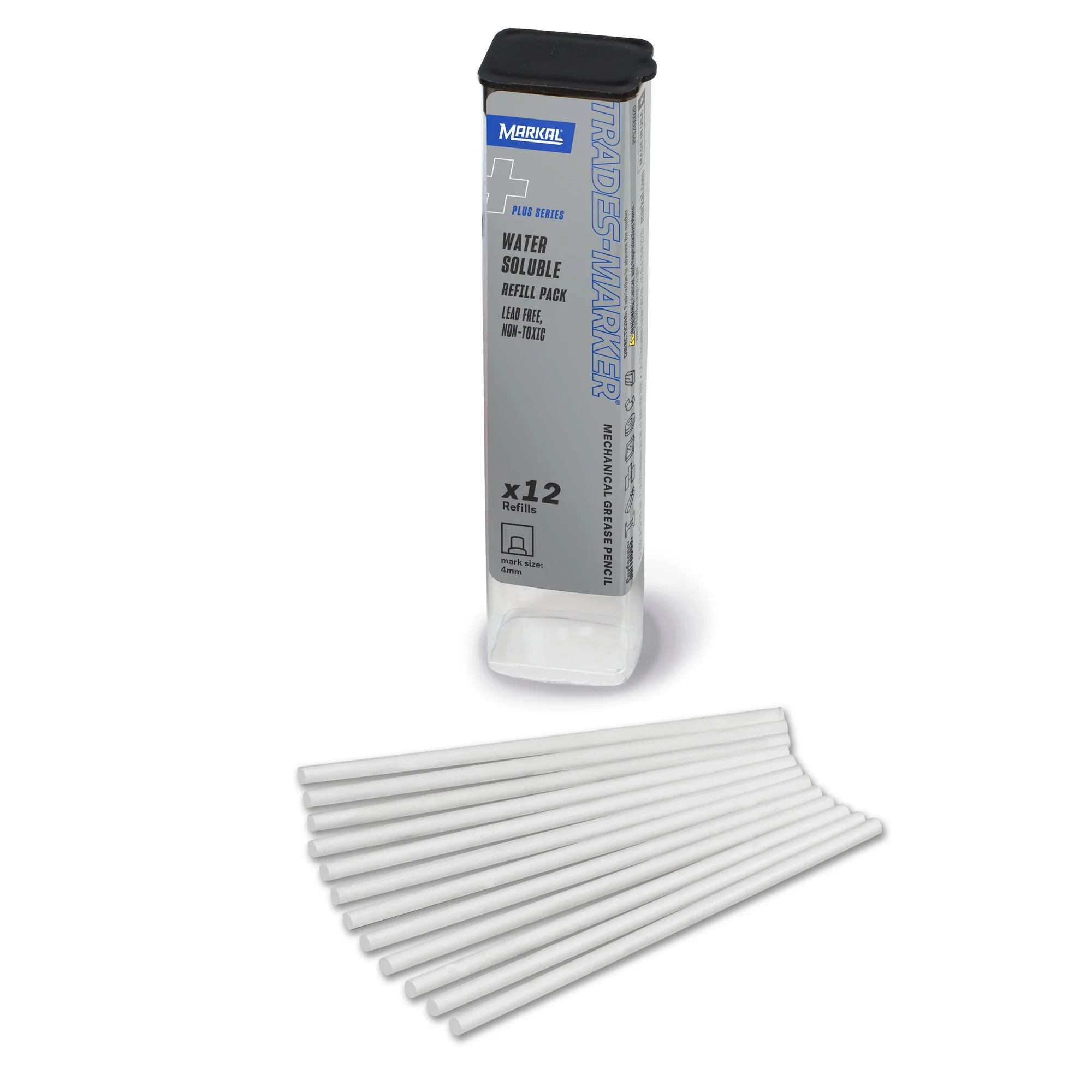 Bút đánh dấu đa dụng Trades-Marker+ Water Soluble, White, Refill Pack (12 Refills)