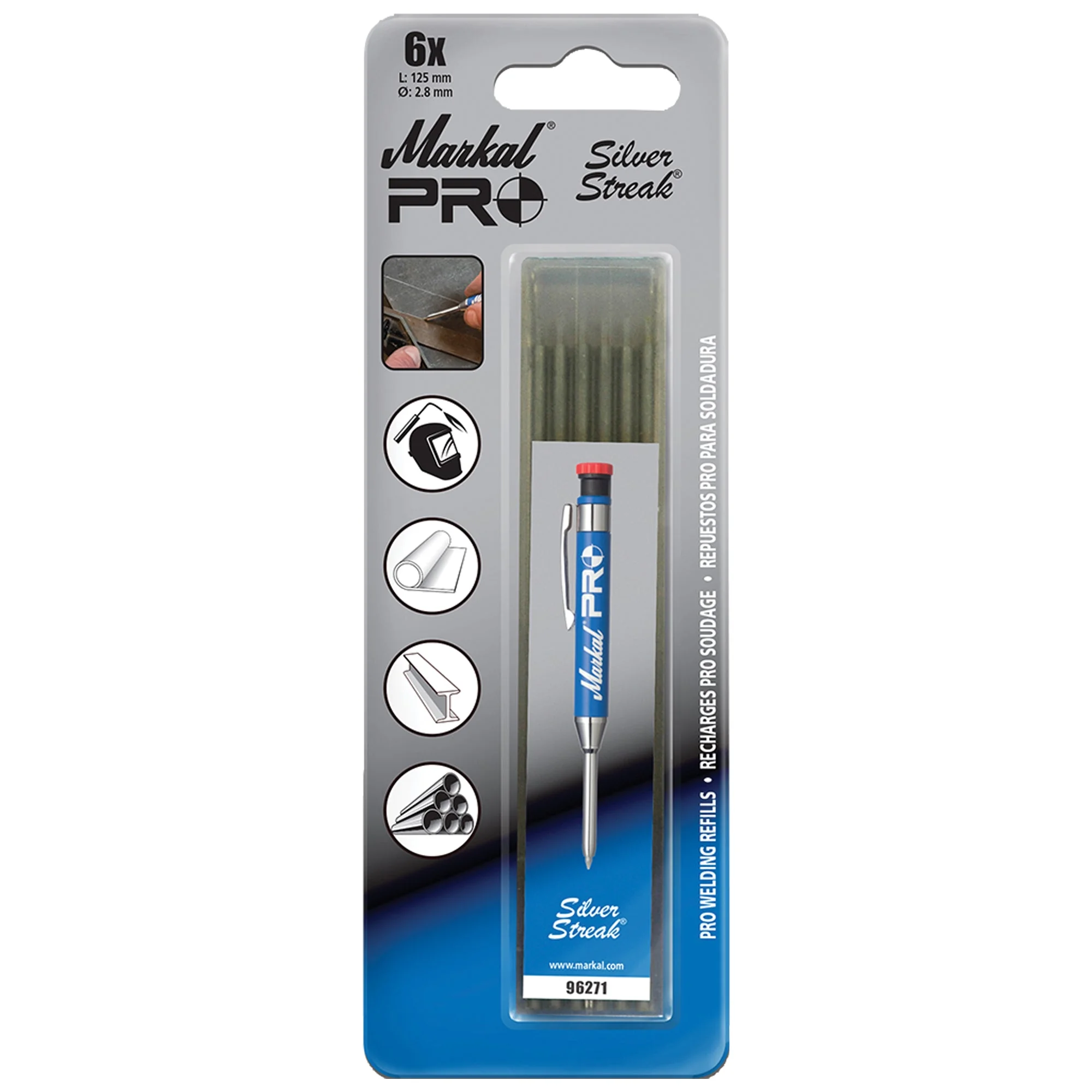 Markal PRO Welding Refills Bút đánh dấu công nghiệp - Màu Bạc, Đỏ mã 096271 - Markal chính hãng