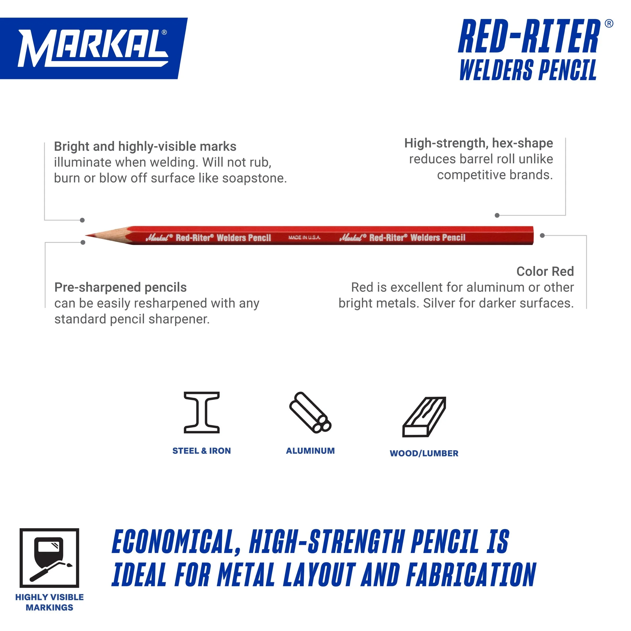 Weld-Riter® Welding Pencils (Silver-Streak® / Red-Riter®) mã 096100 ảnh 4