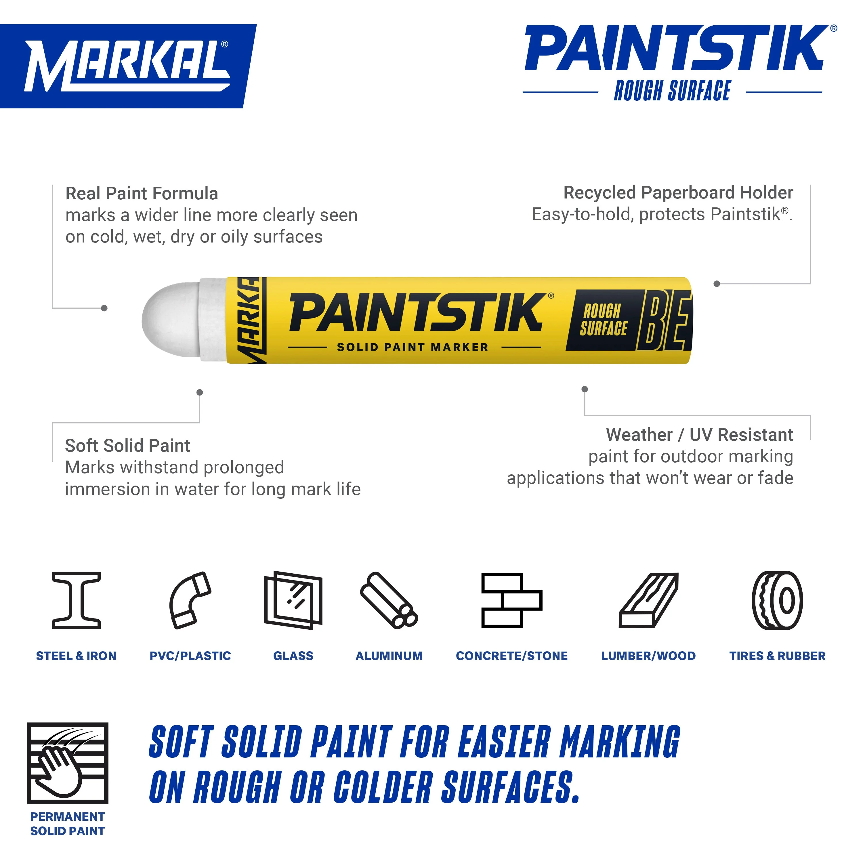 B-E Paintstik -Rough Surface Solid Paint Marker mã 080620 ảnh 2