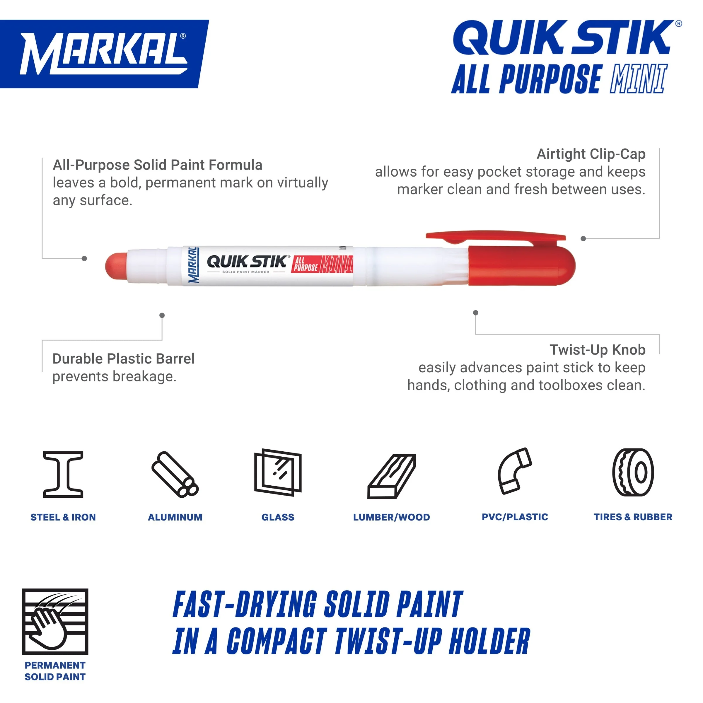 Quik Stik All Purpose Mini Solid Paint Marker mã 061128 ảnh 3