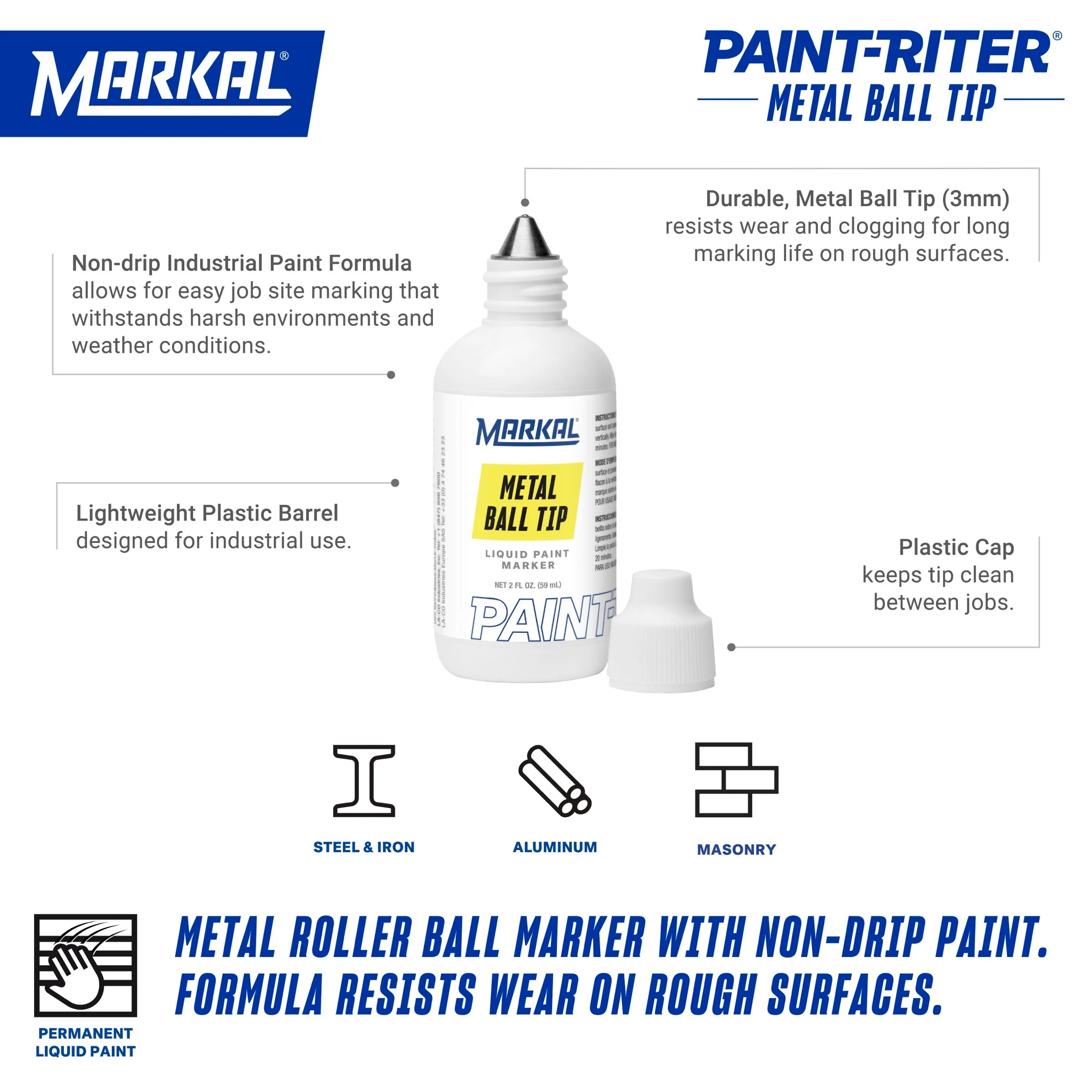 PAINT-RITER Metal Ball Tip Liquid Paint Marker mã 084620 ảnh 2
