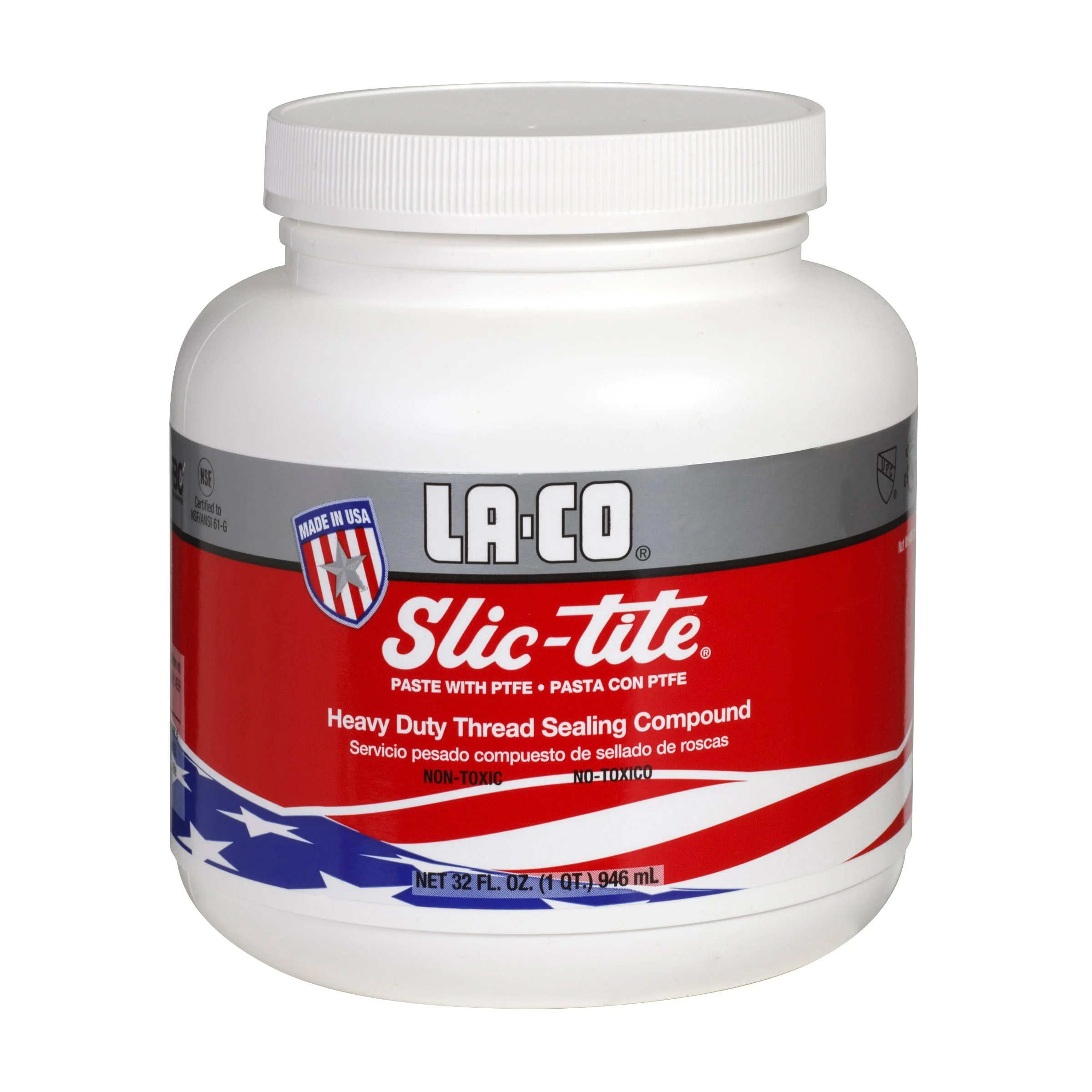 Keo làm kín ren ống Slic-Tite Paste with PTFE, 1 qt., Gas 3000PSI/Liquid 10000PSI, -50°F~500°F, NSF/FBC